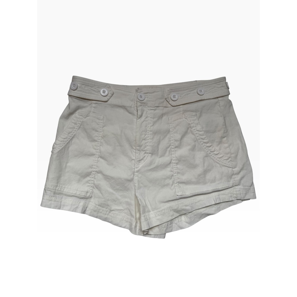 Maeve Anthropologie White Utility Button Shorts Size 10 High Rise